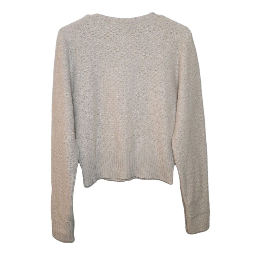 Flavio Castellani Sweater Beige Women Size L / 44 Wool Cashmere Blend Faux Wrap - Picture 10 of 12